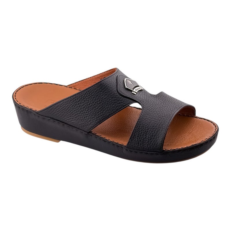 AJYAD Handmade Arabic Sandals For Men | Outdoor Mens Slippers | Everyday Flip Flops Open Toe | Arabic Genuine Shamwa Leather | New Design | Tan Footbed | Comfortable & LightWeight - Image 1